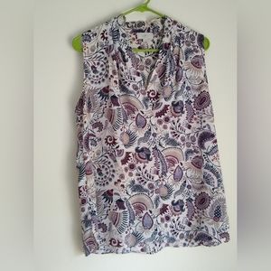 Patterned Sleeveless Blouse M